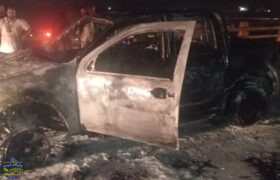 آتش‌سوزی کامل خودروی سوخت‌بر هایلوکس در رودان